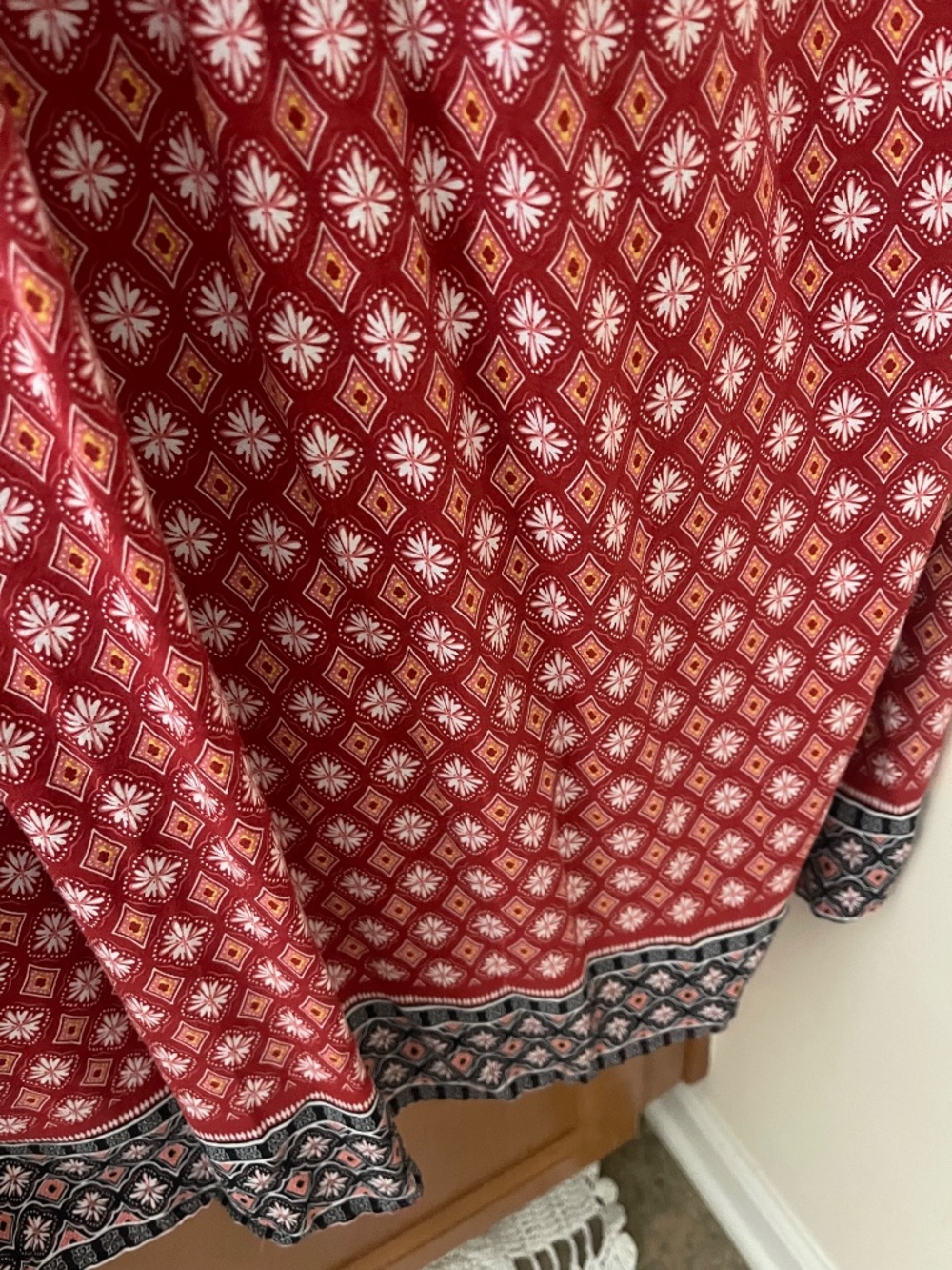 Women’s Boho Dress Plus Size 1X Maxi dress cotton red - Picture 4 of 7